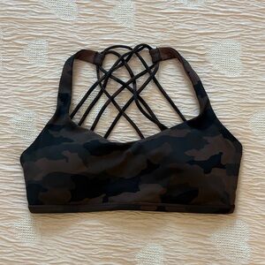 lululemon athletica Black and Brown Camouflage Sports Bra